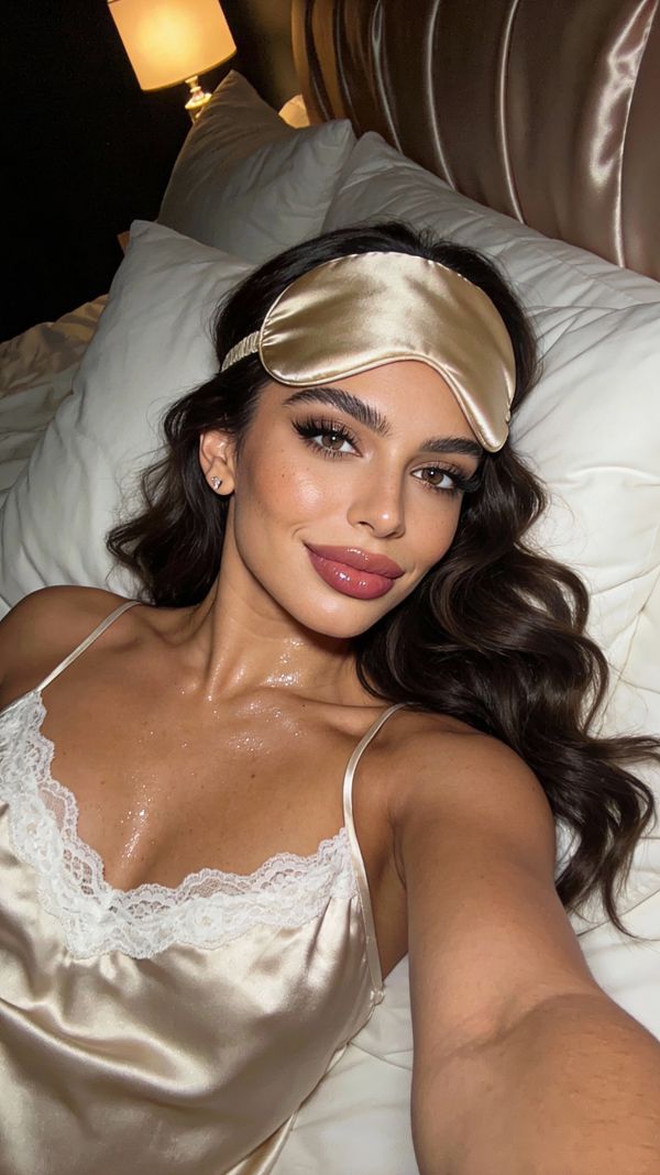 Selfie de cama espontánea de influencer (estética "Clean Girl") - Seedream 4.5