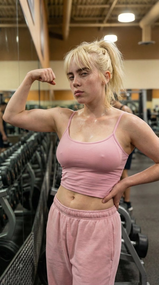 Prompt per selfie allo specchio in palestra ultra fotorealistico (stile Billie Eilish)