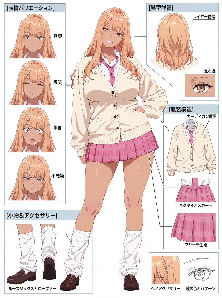 Prompt de la hoja de referencia de personajes de anime (Nano Banana 2)