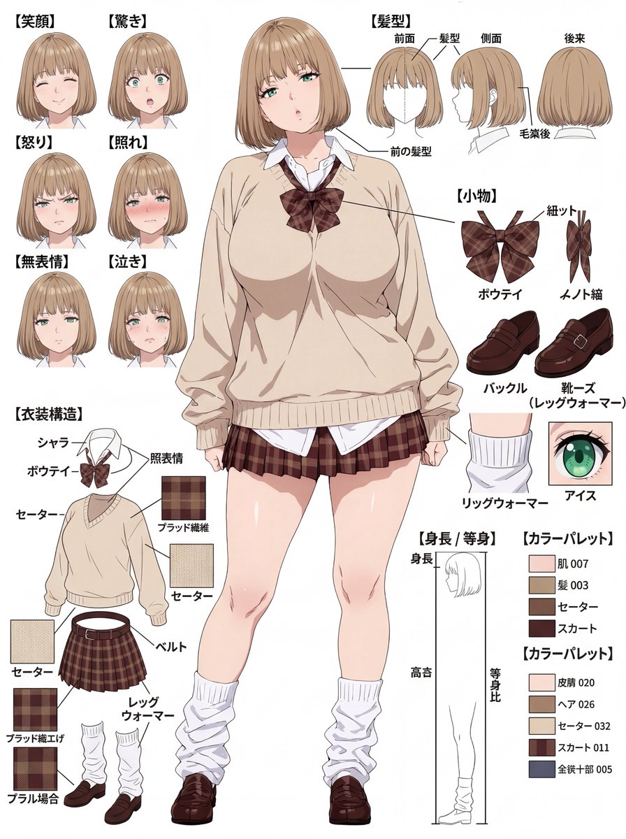 Prompt de la hoja de referencia de personajes de anime (Nano Banana 2)