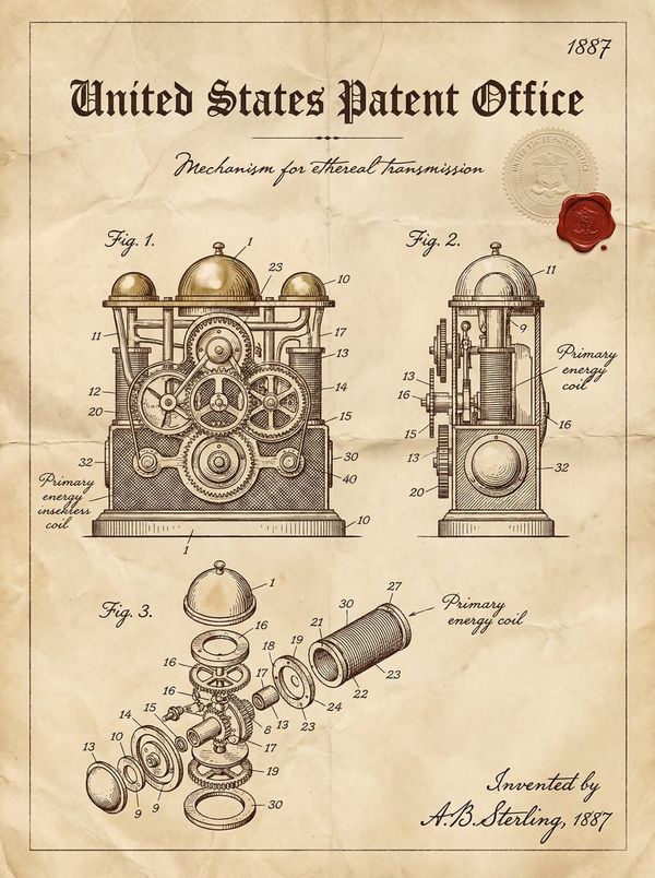 Vintage Patent Document for an Invention - Nano Banana Pro