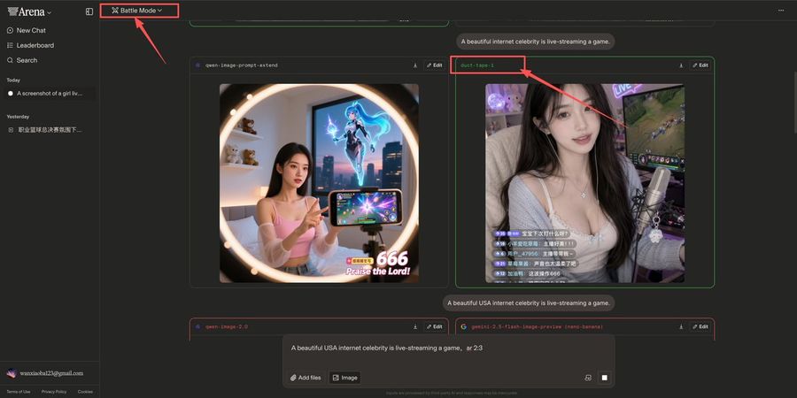 Escena de transmisión en vivo de un influencer