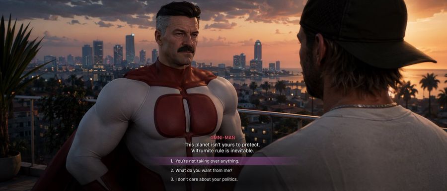 Captura de pantalla de diálogo estilo GTA