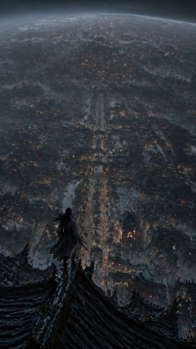 Paisaje urbano de Xianxia desde una vista de pájaro