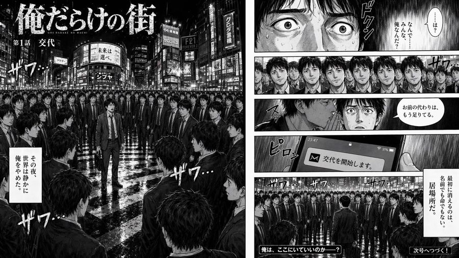 İki Sayfalık Psikolojik Gerilim Manga Sayfası