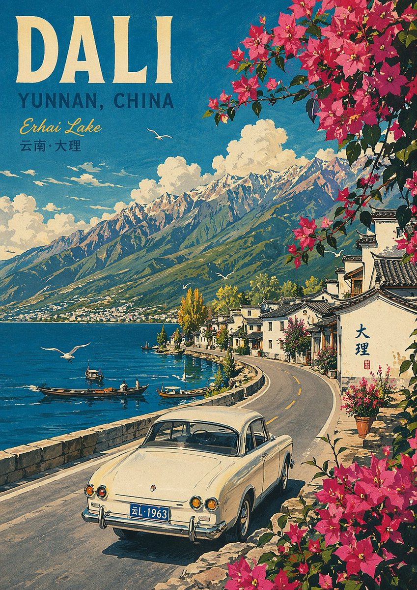 復古旅遊海報插畫