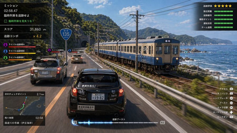 Simulação de Jogo de Fotografia de Trens