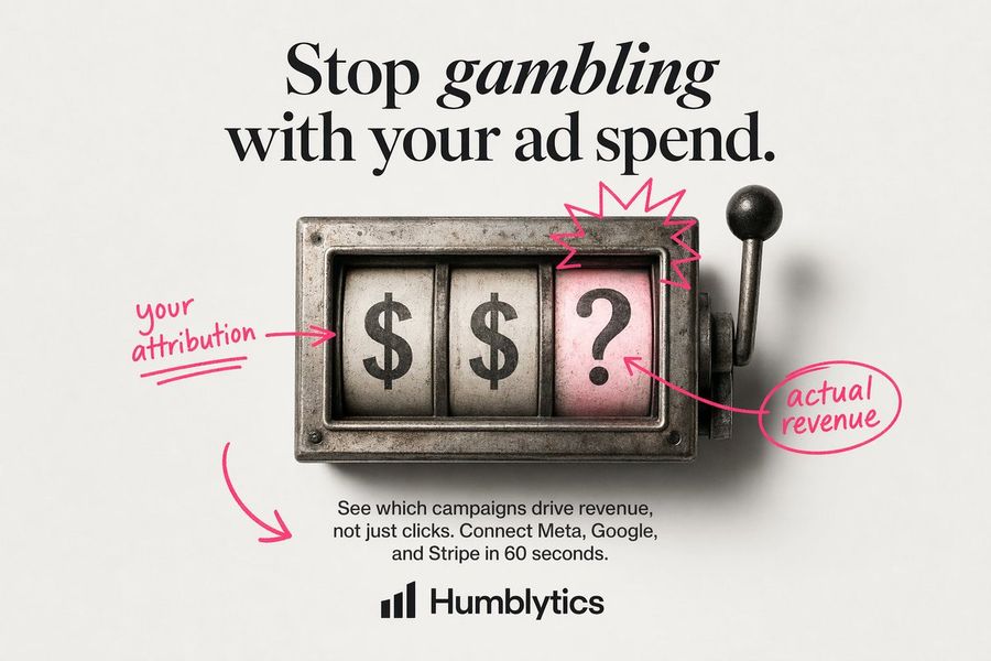 Minimalistische Slot-Machine-Anzeige für Attribution