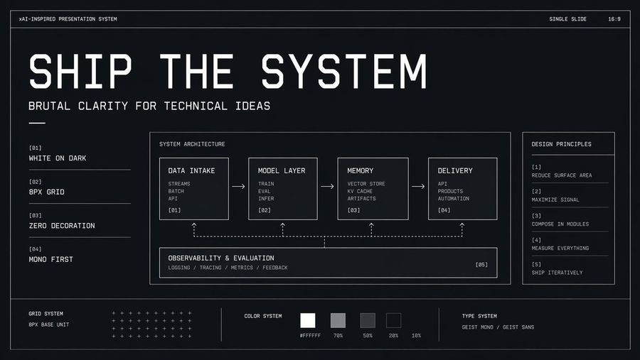 Brutalist Technical System Slide