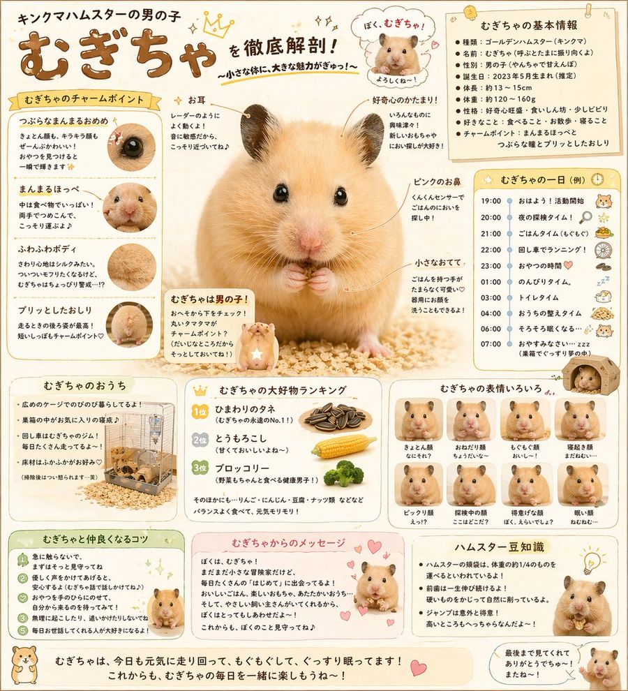 可愛的日系倉鼠資訊圖表