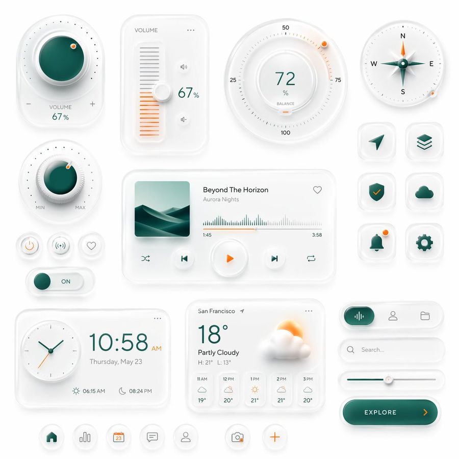 Kit d'interface utilisateur intelligente neumorphique