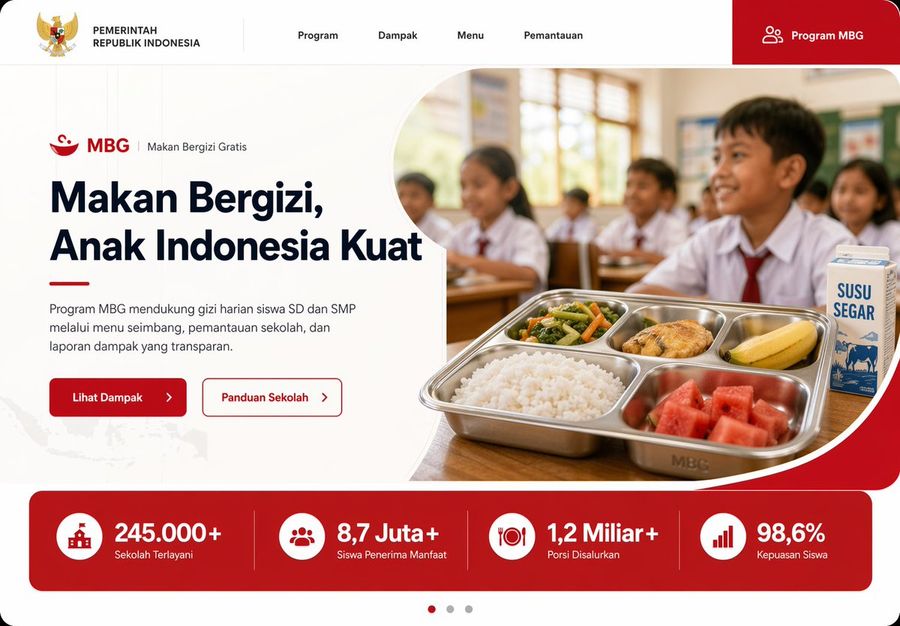 インドネシア学校栄養プログラム ランディングページ