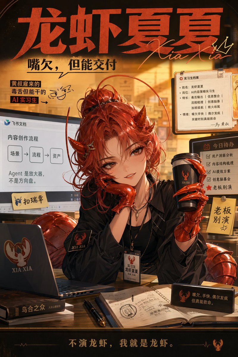 悪魔系 AI インターン オフィス用ポスター