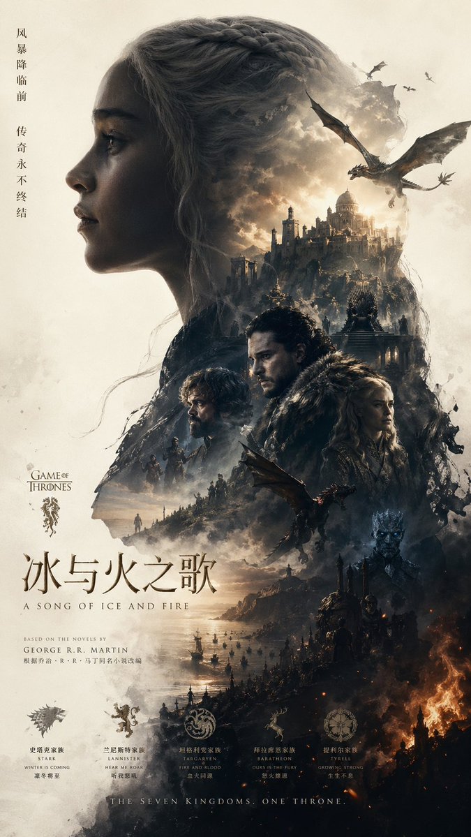 Affiche de fantasy épique en double exposition