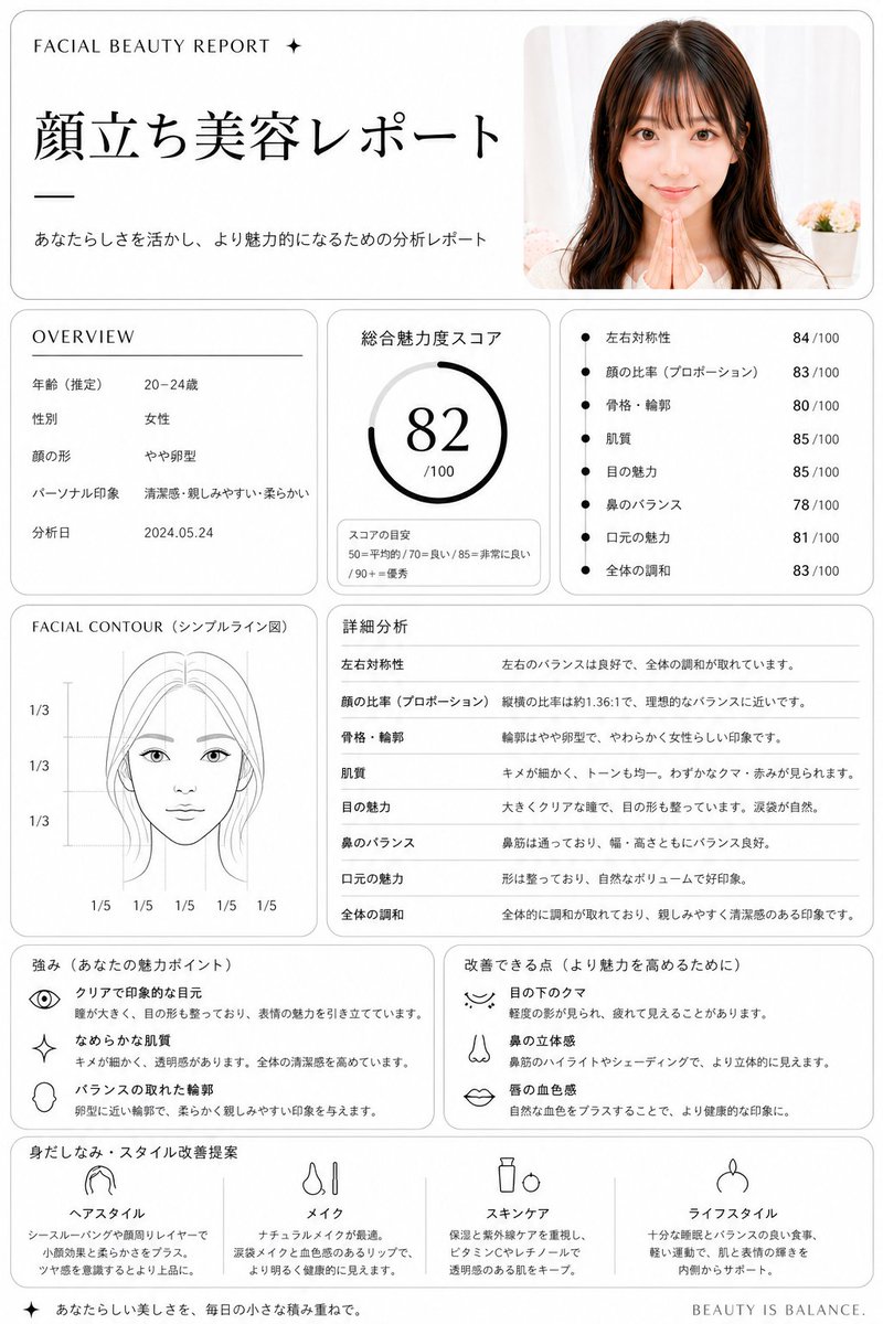 Informe minimalista de belleza facial