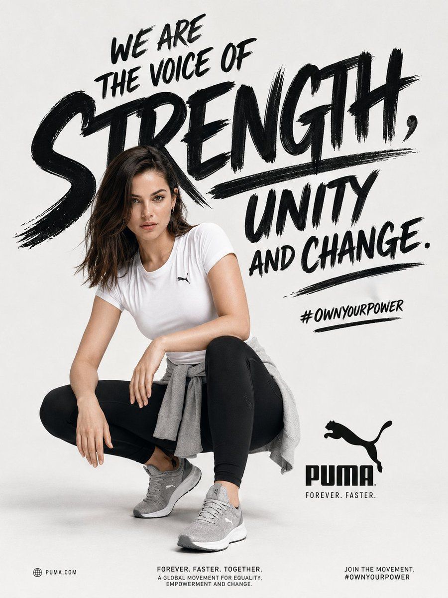 Pôster de Campanha Esportiva de Empoderamento