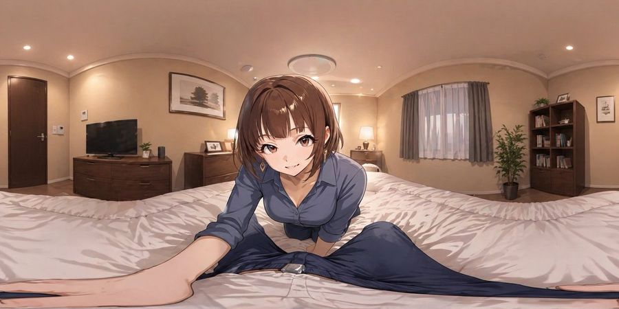 애니메이션 VR 침실 조우