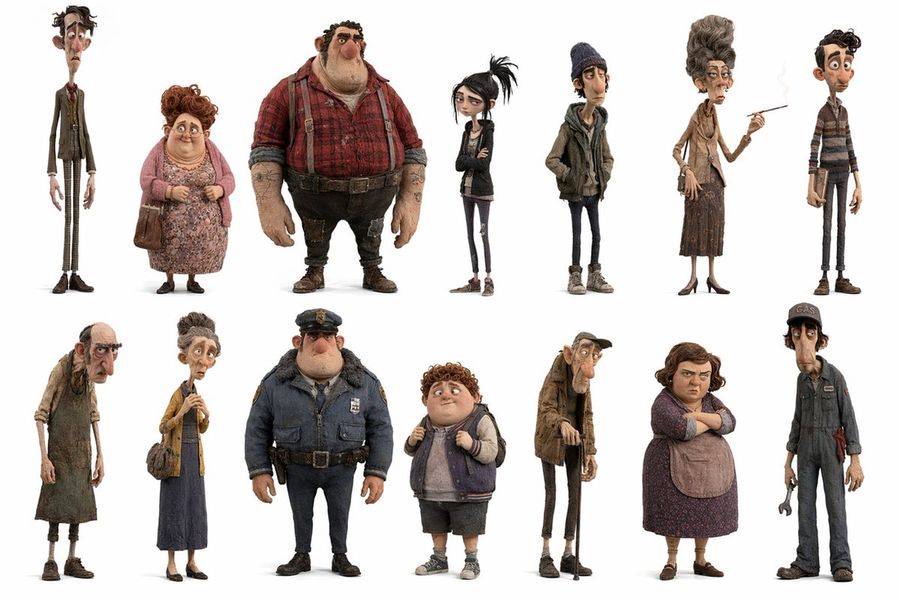 風変わりな町の人々のキャラクターラインナップ
