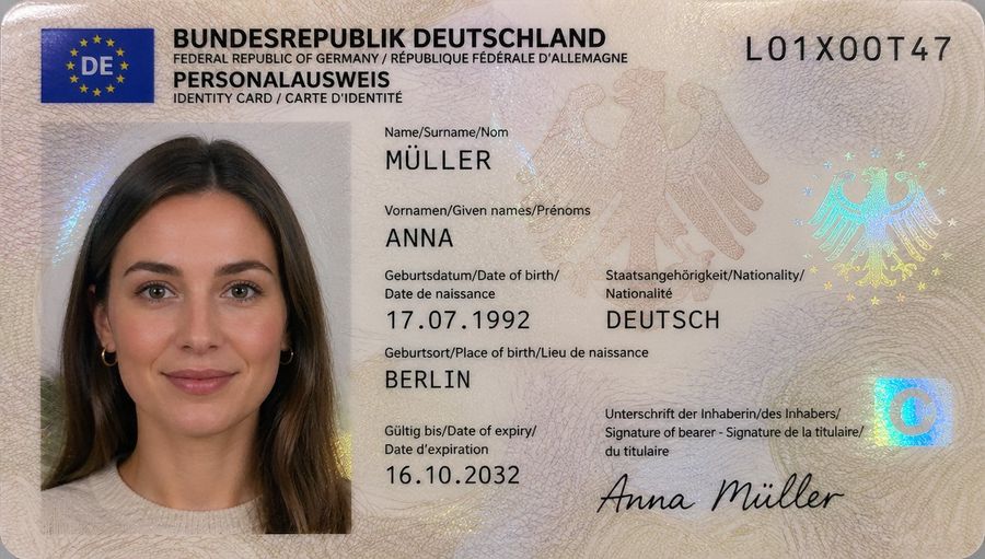 Detaillierte Ausweisfotografie