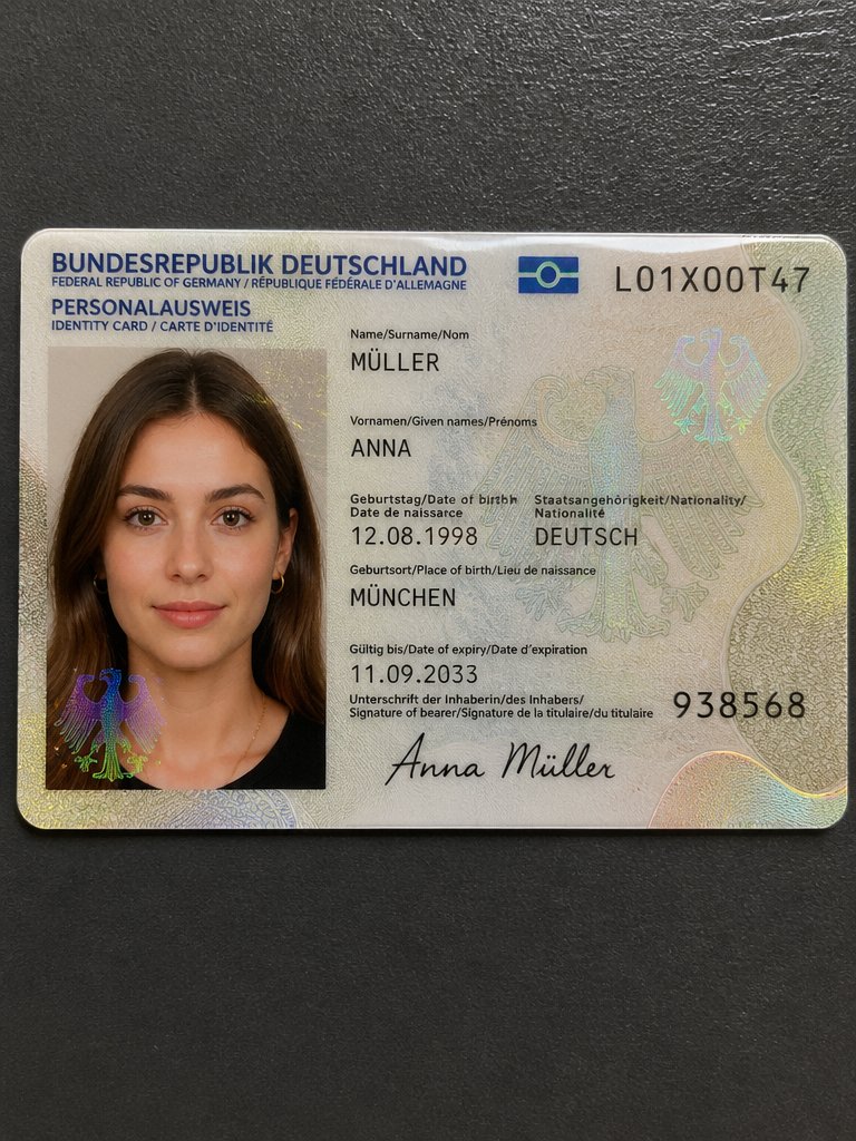 Detaillierte Ausweisfotografie