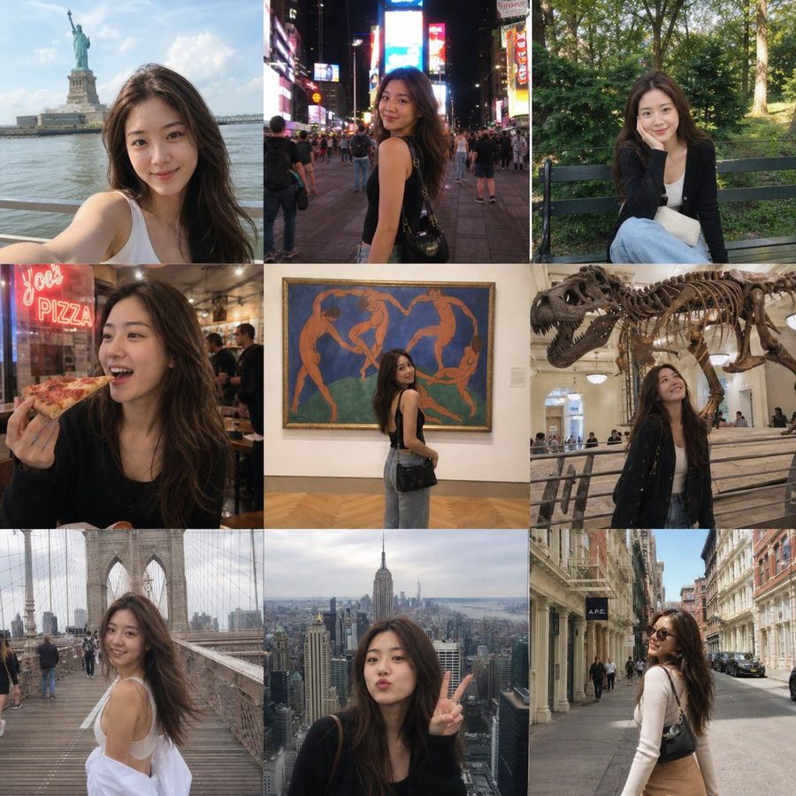 ตารางภาพถ่ายท่องเที่ยว Instagram สไตล์นิวยอร์ก
