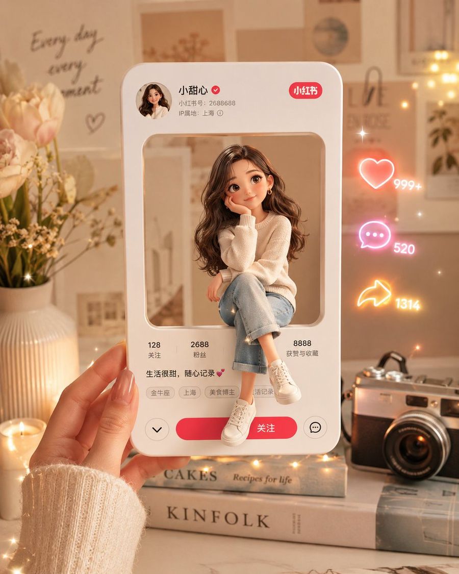 3D Sosyal Medya Profil Kartı