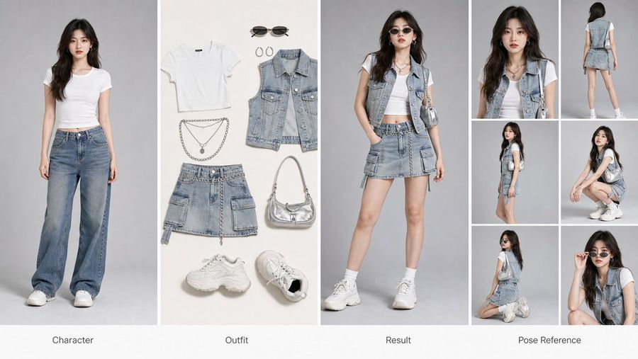 Pôster de Comparação de Moda por IA
