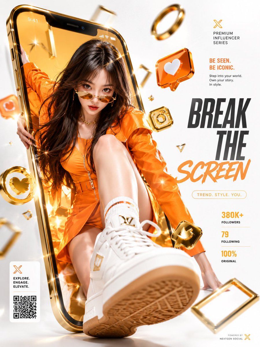 Anuncio de moda con pantalla 3D
