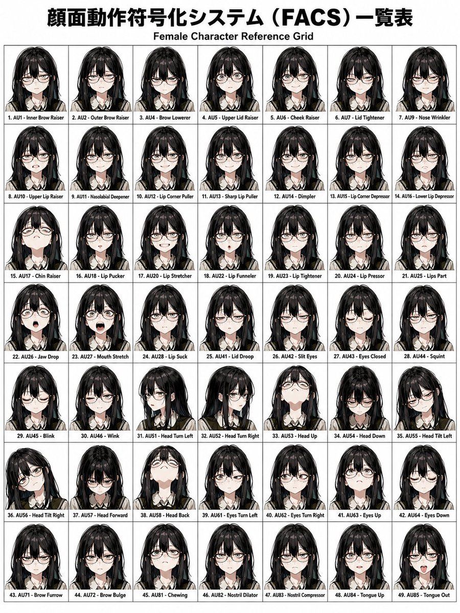 Contrôle des expressions faciales FACS