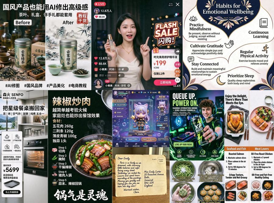 AI 廣告與資訊圖表能力拼貼