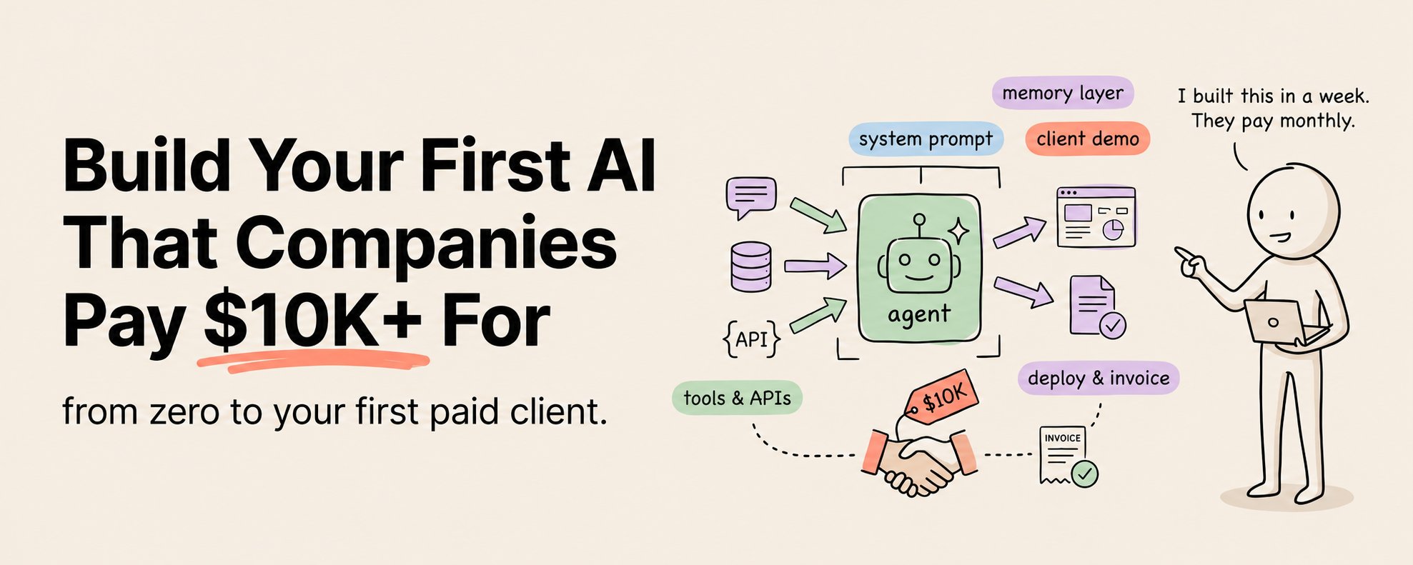 企業が 1 万ドル以上支払う AI エージェントの構築方法（完全版コース）