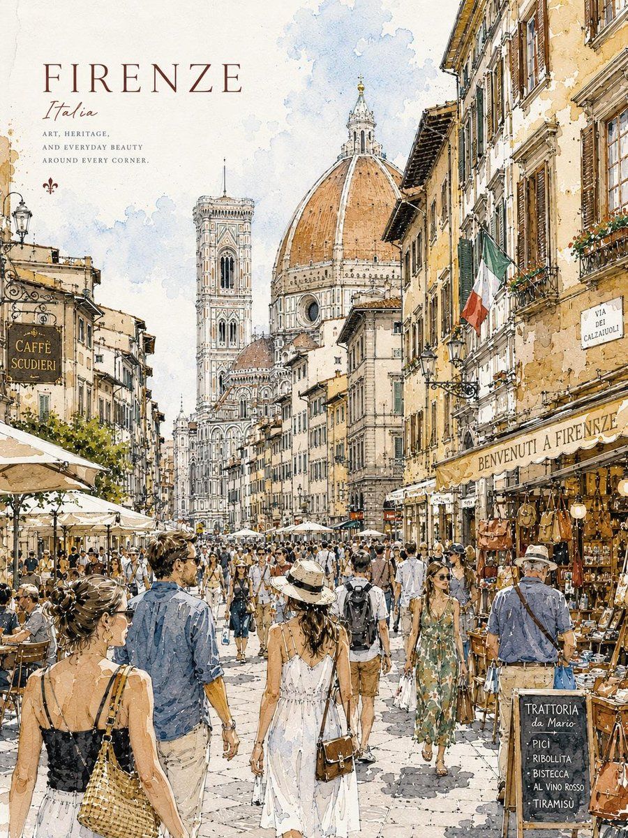Watercolor Urban Travel Poster