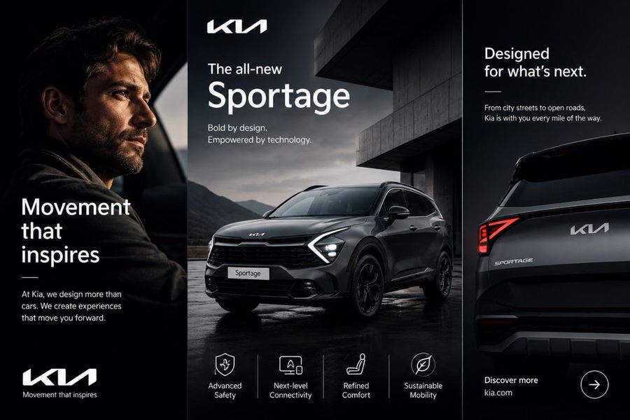 Anuncio tríptico de Kia Sportage