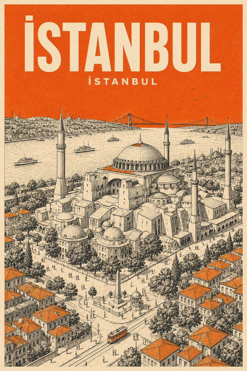 Minimalist Mid-Century Seyahat Posteri