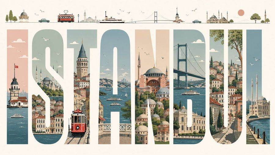 Pôster de Viagem Tipográfico de Istambul