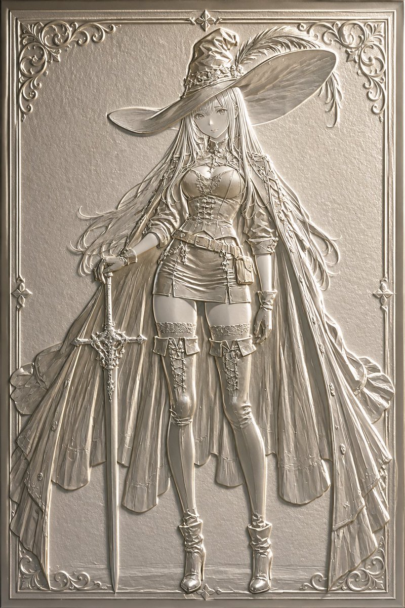 พรอมต์สำหรับสร้างภาพนูนต่ำสไตล์หรูหรา (Embossed Luxury Card)