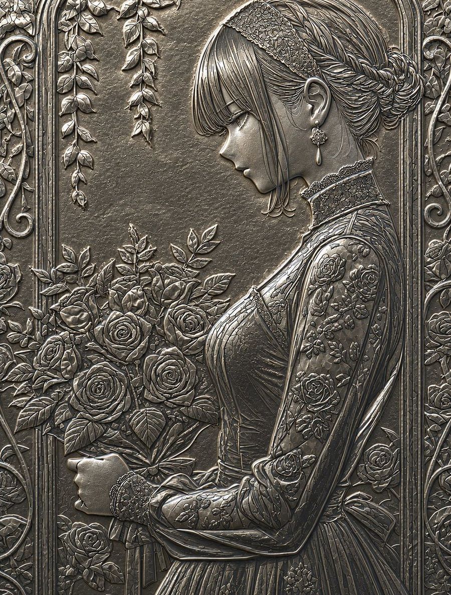 พรอมต์สำหรับสร้างภาพนูนต่ำสไตล์หรูหรา (Embossed Luxury Card)