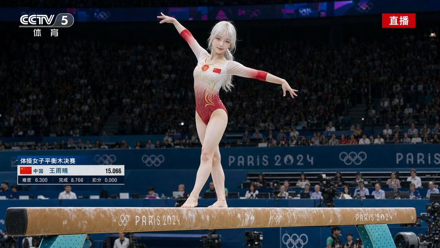 Retransmisión de gimnasta olímpica