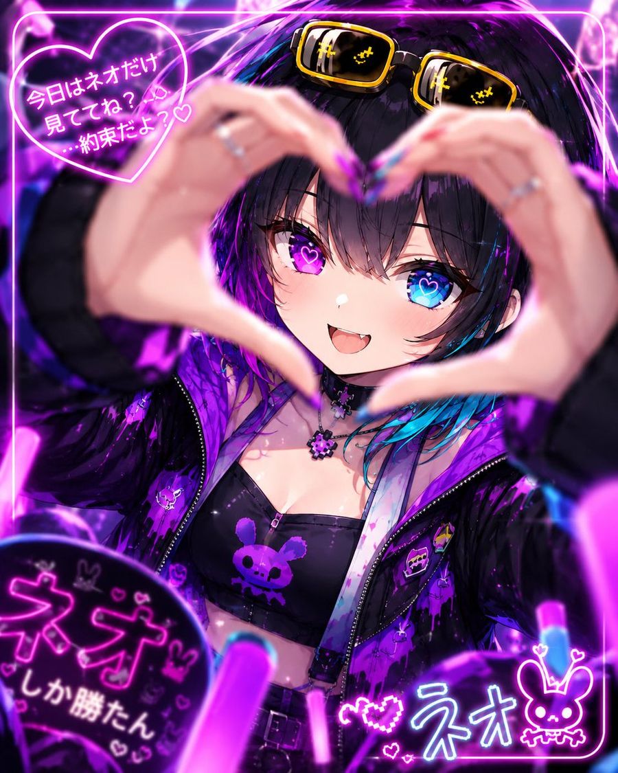 Neon Anime İdol Hayran Posteri