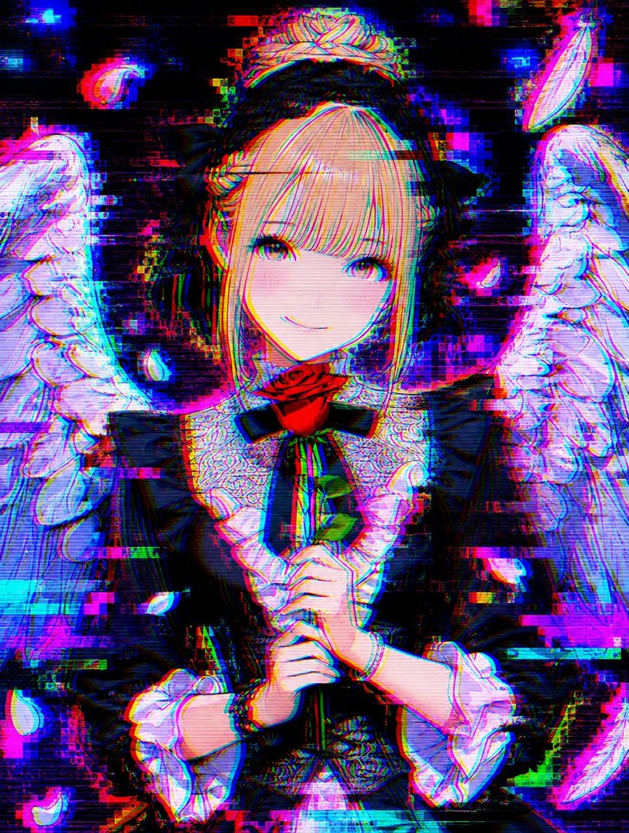 Transformación artística de glitch intenso