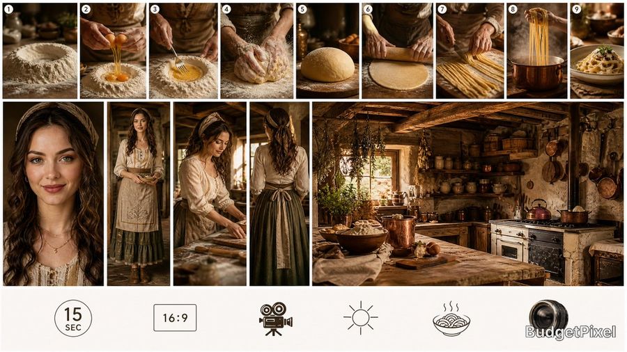 素朴なパスタ作りチュートリアル用リファレンスシート