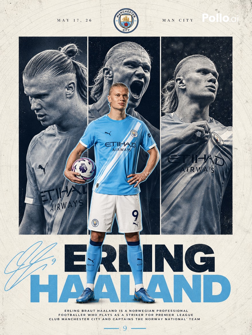 Póster de Erling Haaland del Manchester City