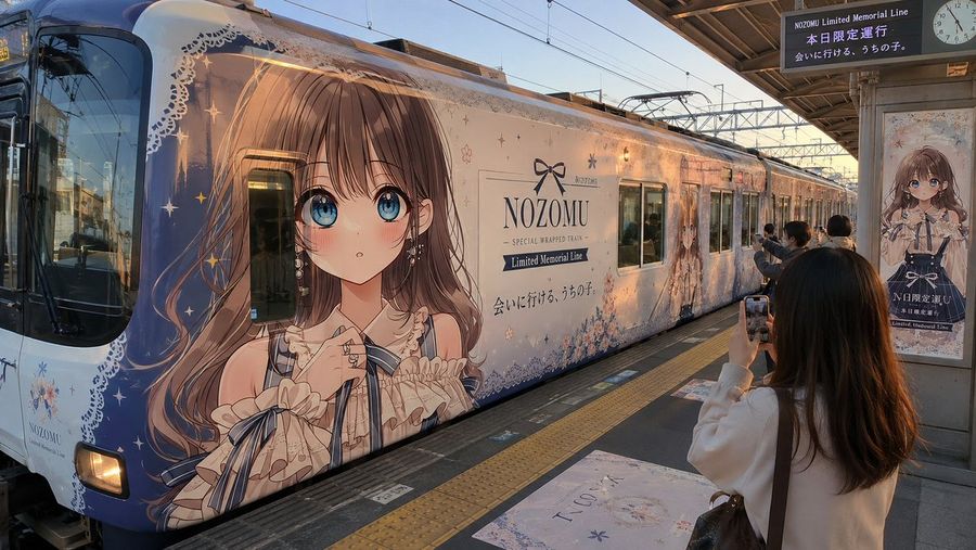日本車站的動漫彩繪列車