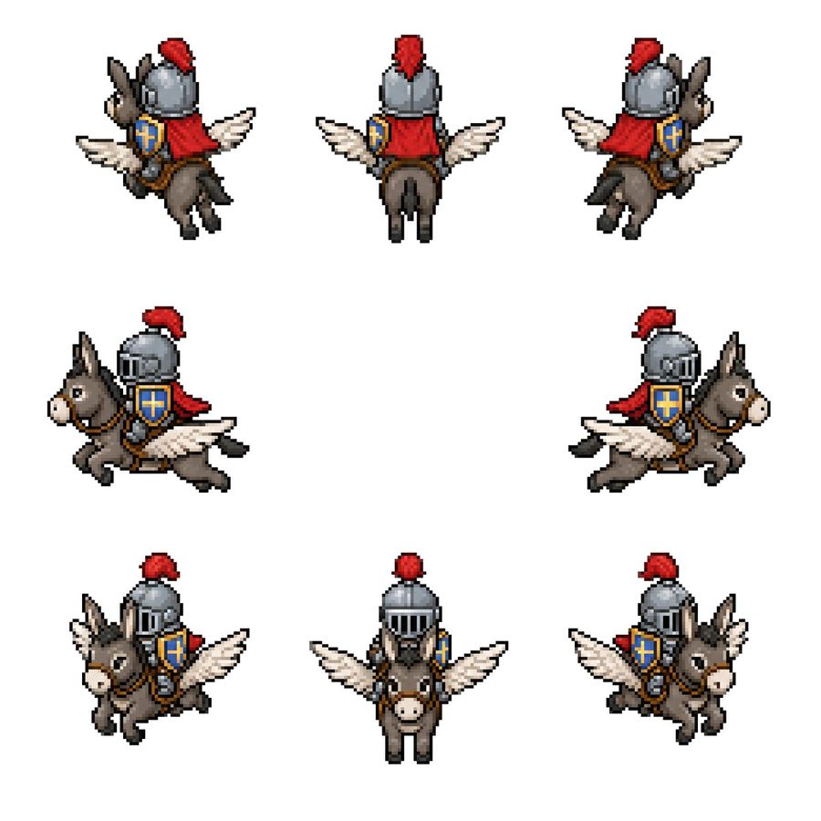 Kanatlı Eşek Şövalye Sprite Sayfası