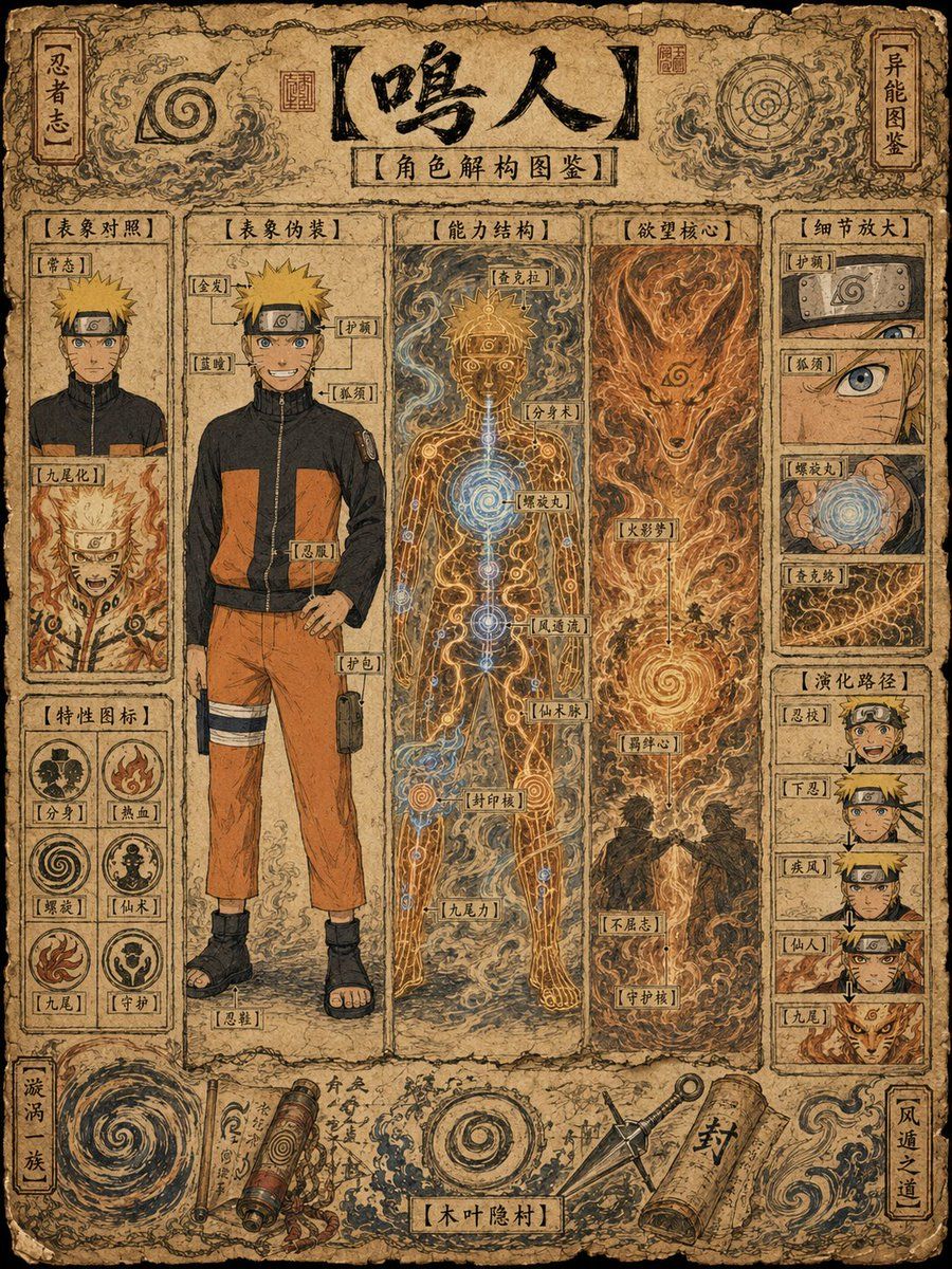 古代忍者キャラクター解剖図