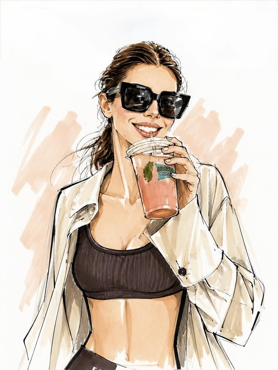 Vogue スタイルのファッションイラスト