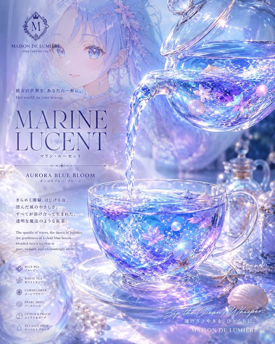 Póster de té de fantasía Marine Lucent