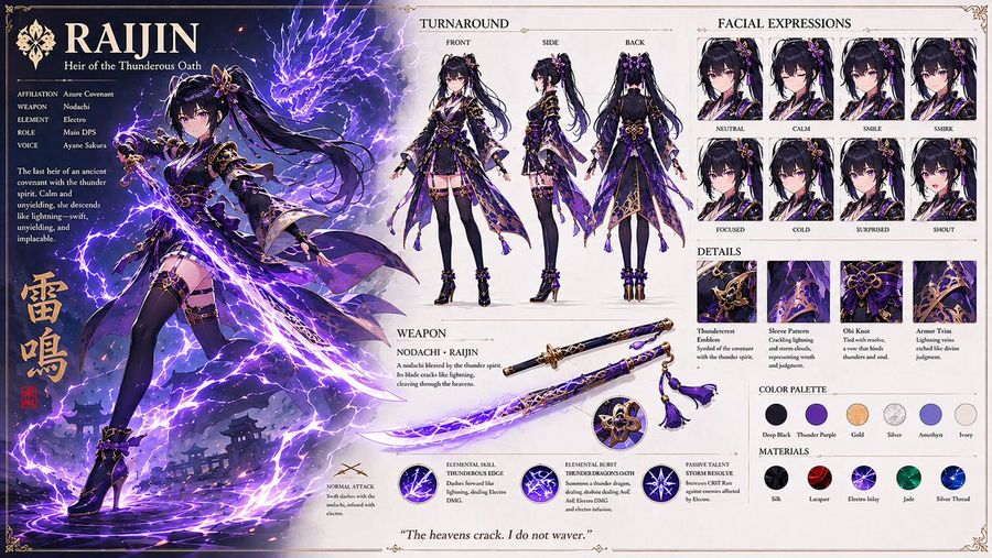 Anime RPG Karakter Tasarım Sayfası