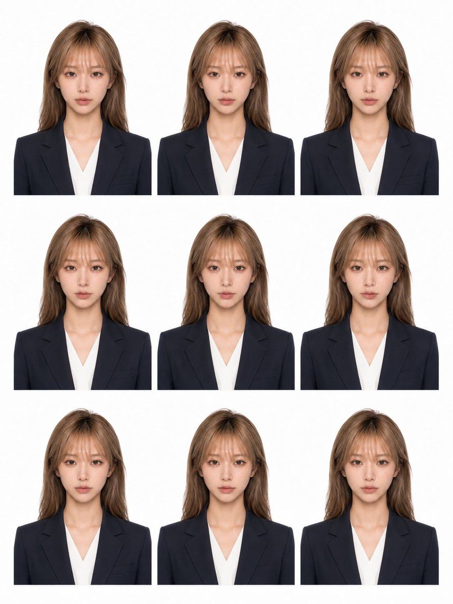 9 枚組証明写真シート