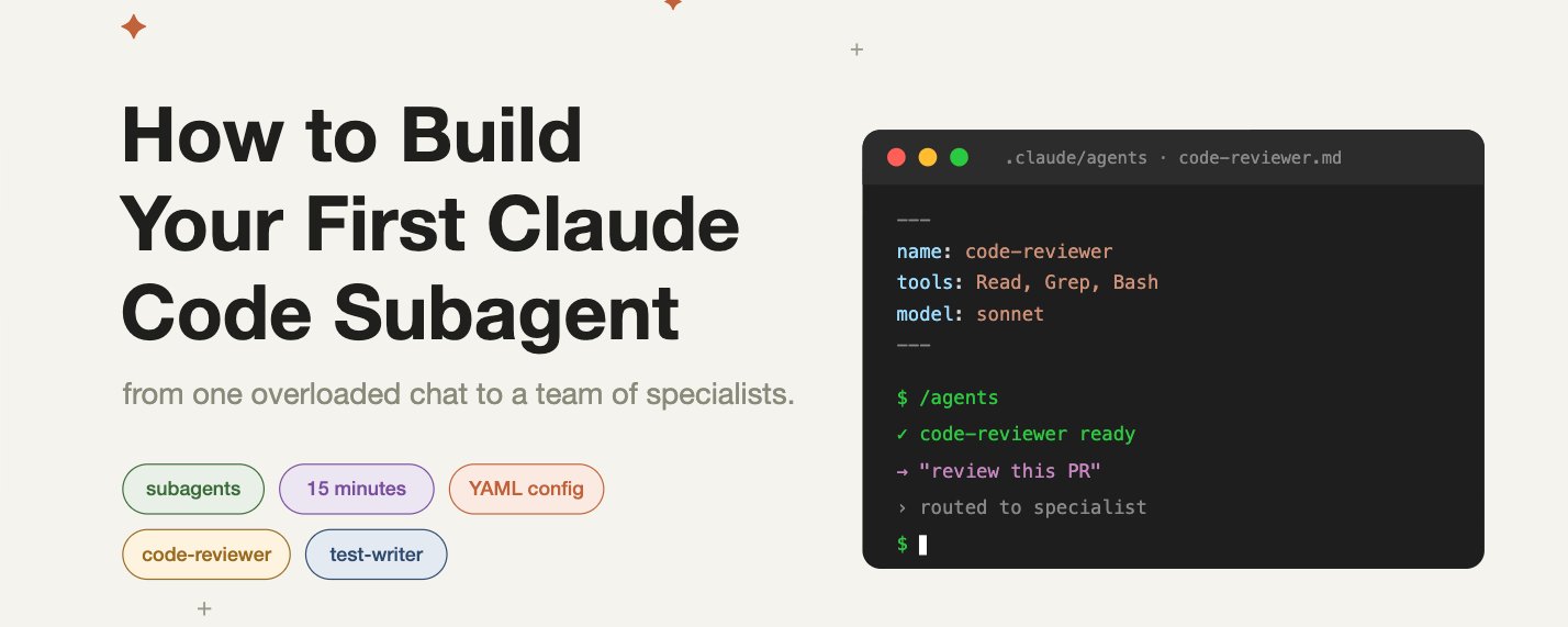 How to Build Your First Claude Code Subagent in 15 Minutes (Exact Template Inside)